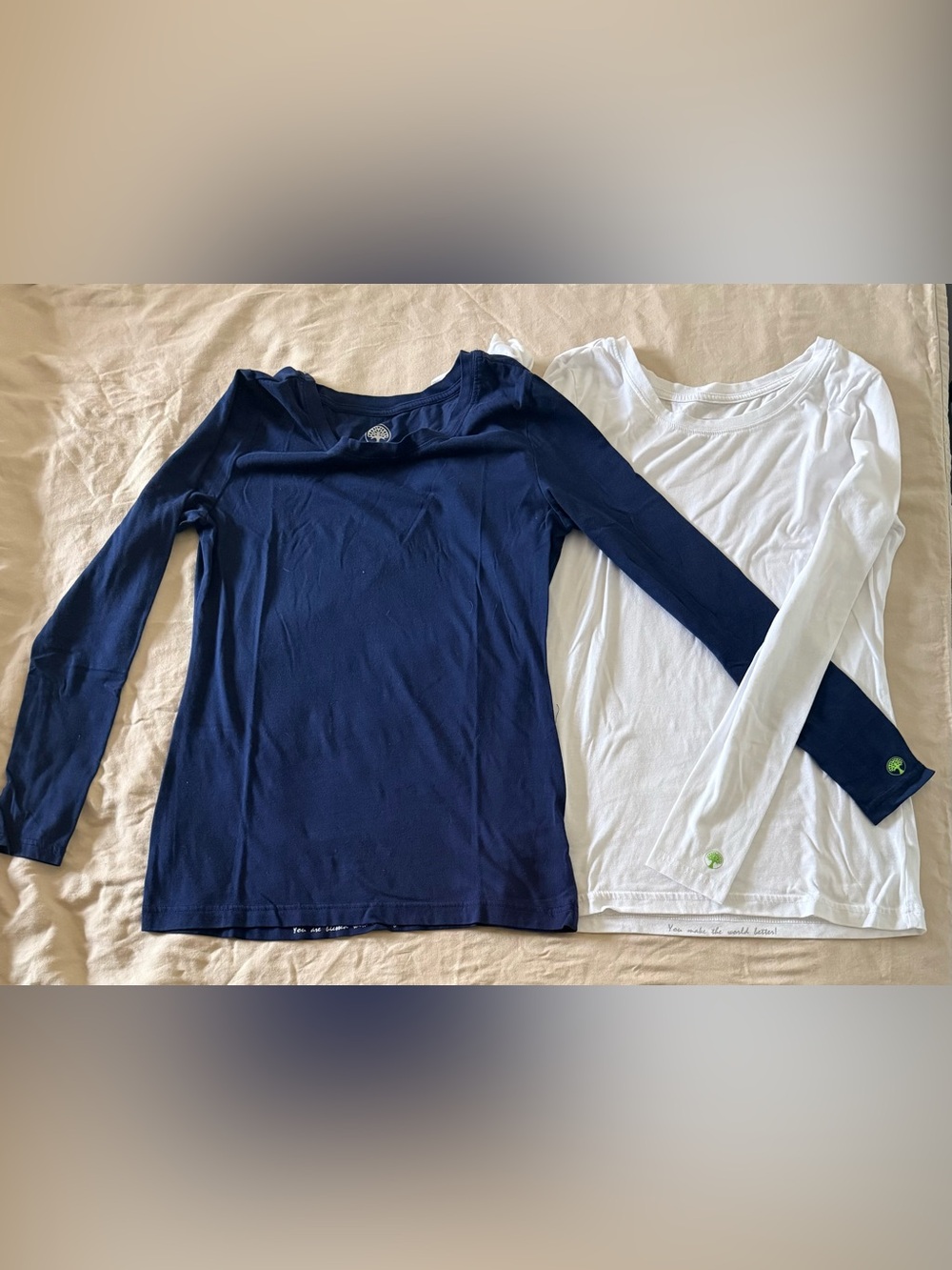 healing hands Long-Sleeve Tee Duo - Navy & White